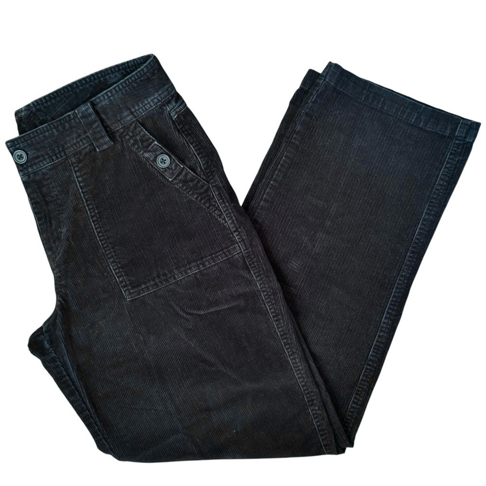 Women's Columbia Corduroy Pants Straight Leg Cargo Stretch Cotton Faded Black 10 - Picture 1 of 10